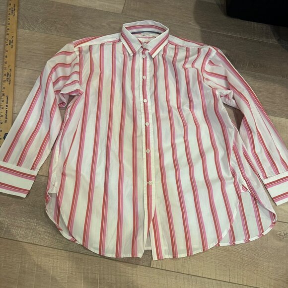 J CREW WOMENS PINK STRIPED LONG SLEEVE BUTTON SHIRT NEW SIZE 10 RELAXED - Picture 6 of 9